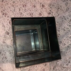 Set of three vintage fruitcake/ wedding cake baking tins/ removable bottoms